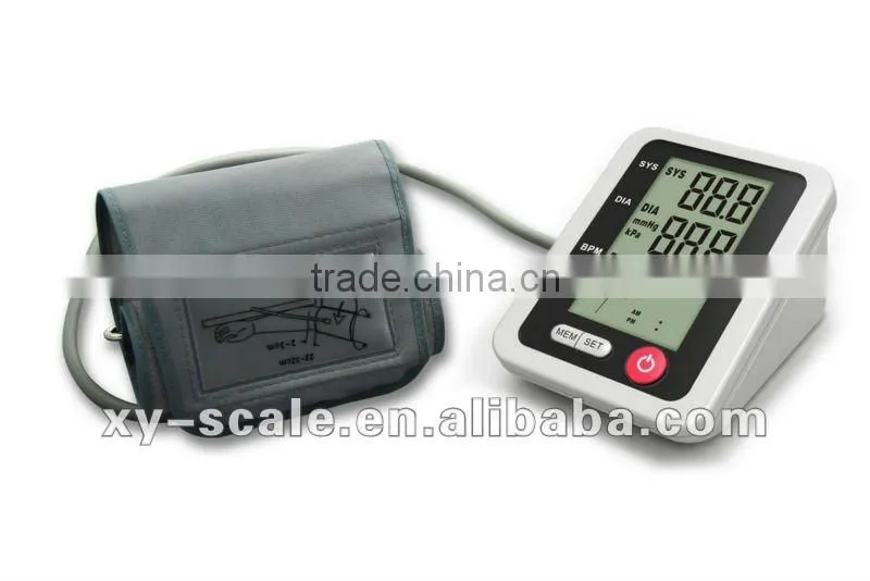2014 HOT sale Blood pressure monitor arm type with big LCD display with WHO function