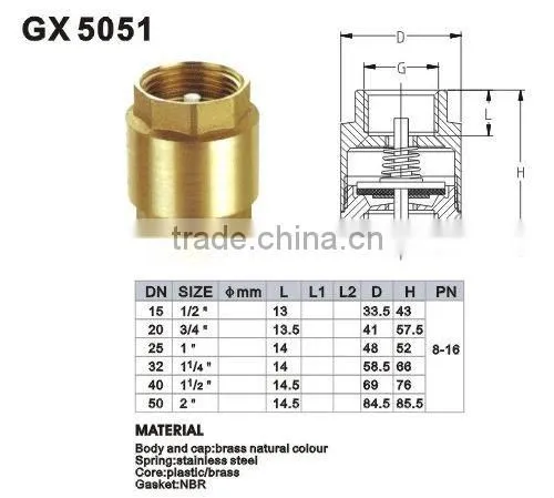 Brass Spring Check Valve