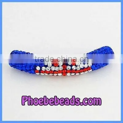 Wholesale Black Pave Bead Crystal Bar For Bracelet CTB-009