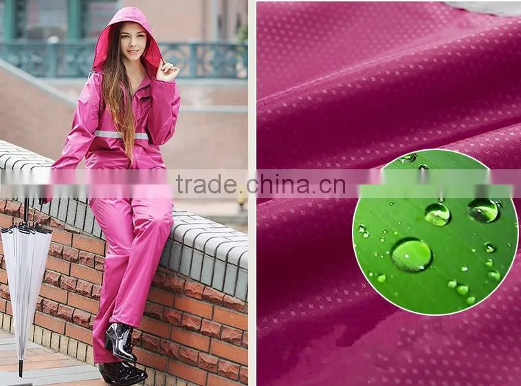 fashion outdoor hood raincoat with reflective stripe