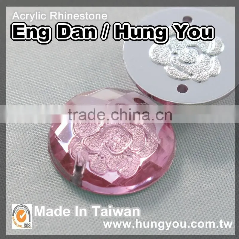 Made in Taiwan Oval Shape with 2 holes Flat Back Sew On Rhinestone for Clothing
