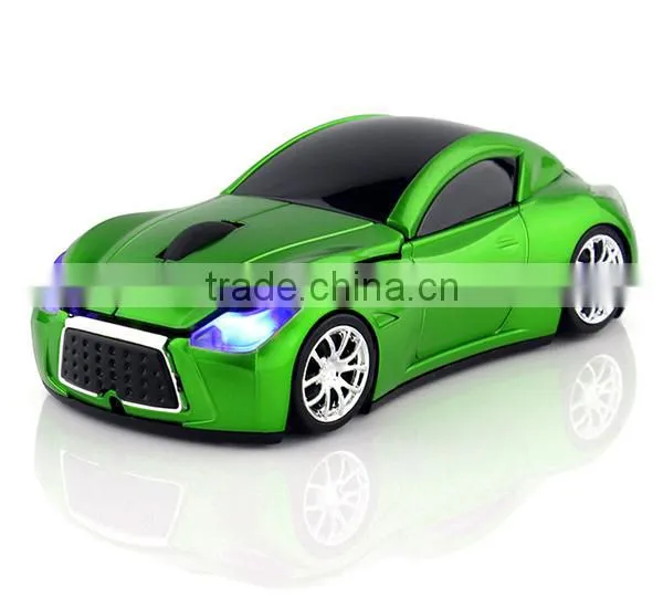 car shape wireless mouse with blue headlight
