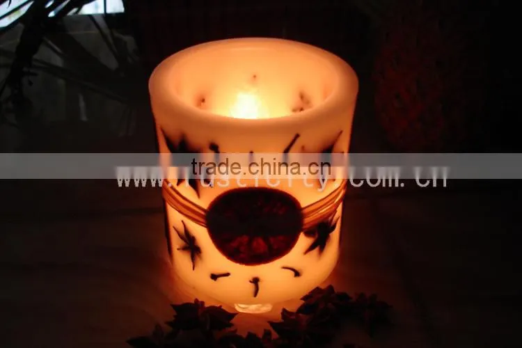 Colorful beautiful printing pillar LED candles