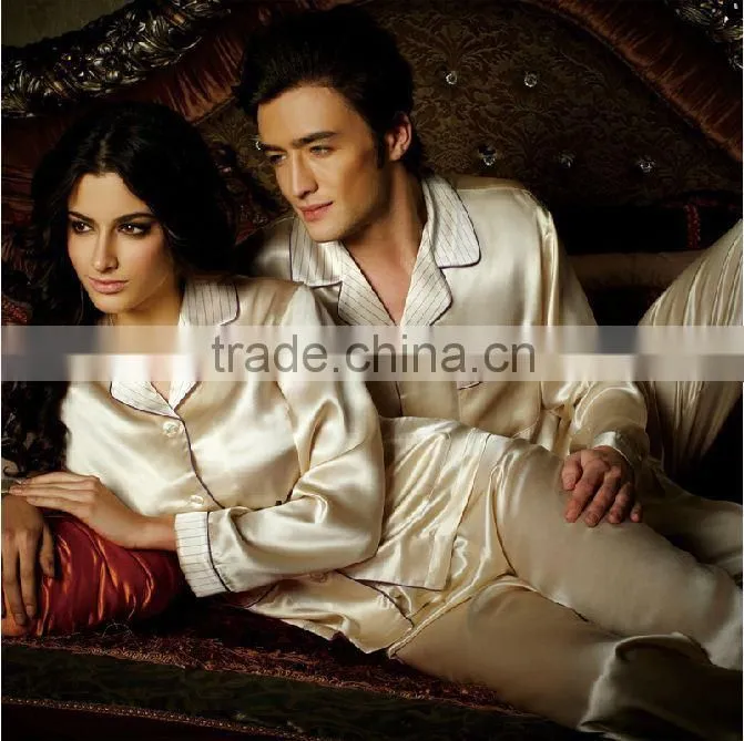 brands fashion couple 100 red silk pajamas for couple