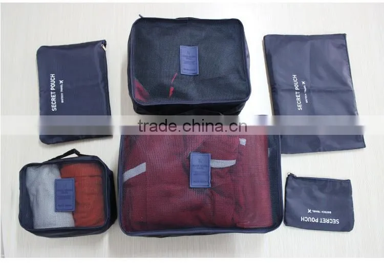 2015 Set-6 Commercial Travle Nylon Fabric Foldable Storage Makeup Bag