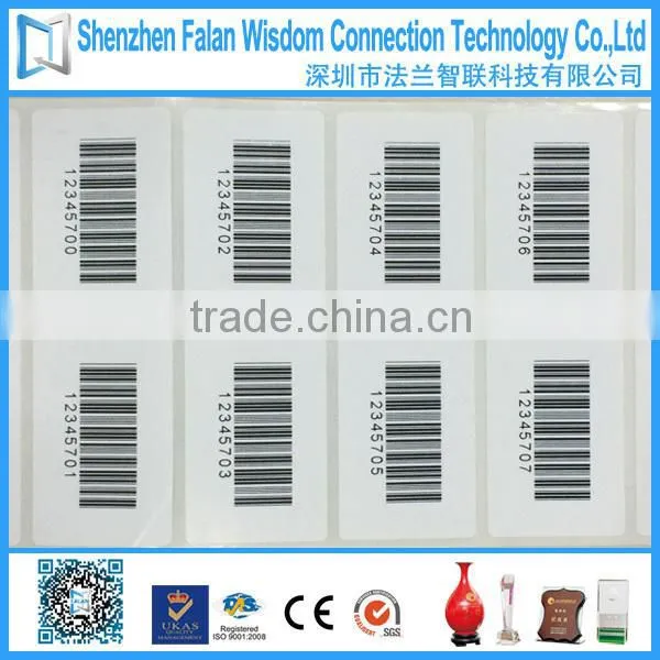 Custom printed barcode removable label