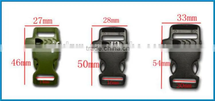 Colorful Whistle Plastic Buckles For Paracord Bracelet Grow In the Dark Whistle Buckle