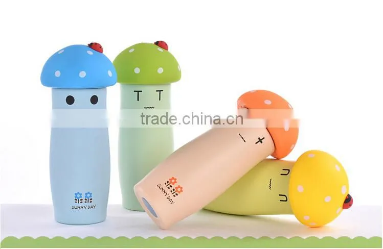 originality convenient mushroom promotional water bottles double wall vacuum flask