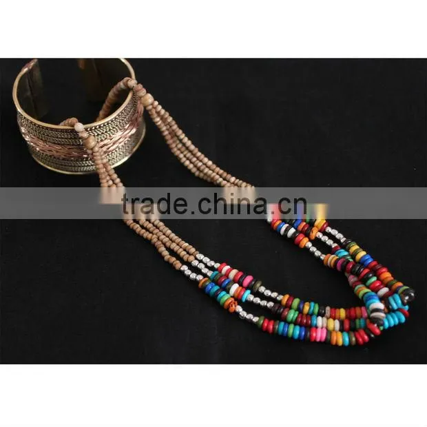 New Arrival Fashionable Bosnian Style Colorful Beads Necklace