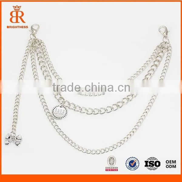 Cheap necklace chains decorative handbag chain thin belly chain