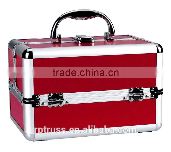 Aluminum trolley station cosmetic case,lamp beauty makeup trolley case,trolley lamp beauty case