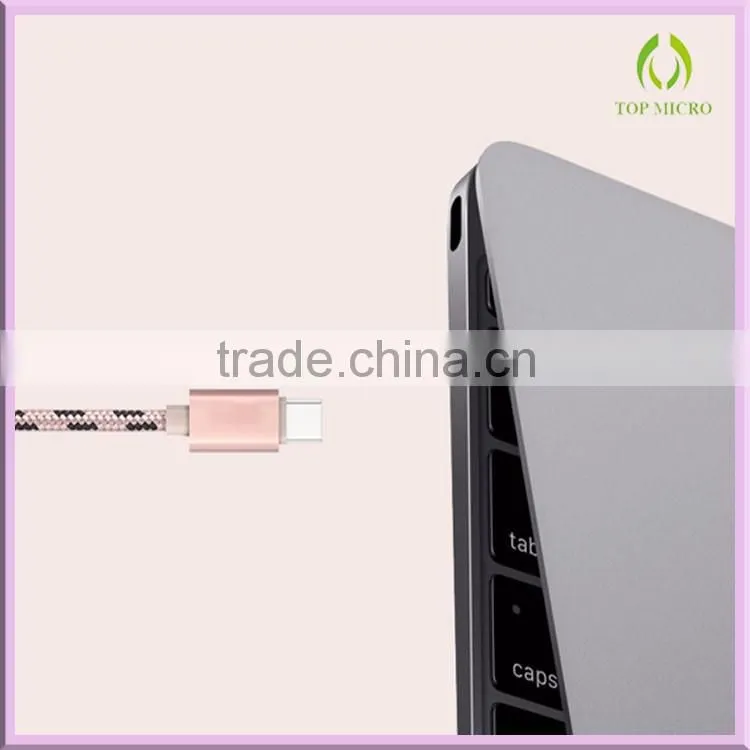 2016 Fashion Portable Fast Charging Nylon Cable Type-C to USB2.0 Data Line