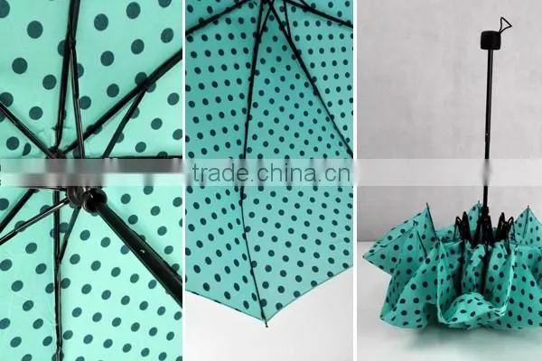 Ladies Long Umbrella with Polka Dots Printing