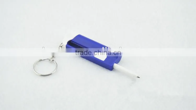 LED flashlight keychain with ball-point pen,Customized advertising gifts,custom key chain