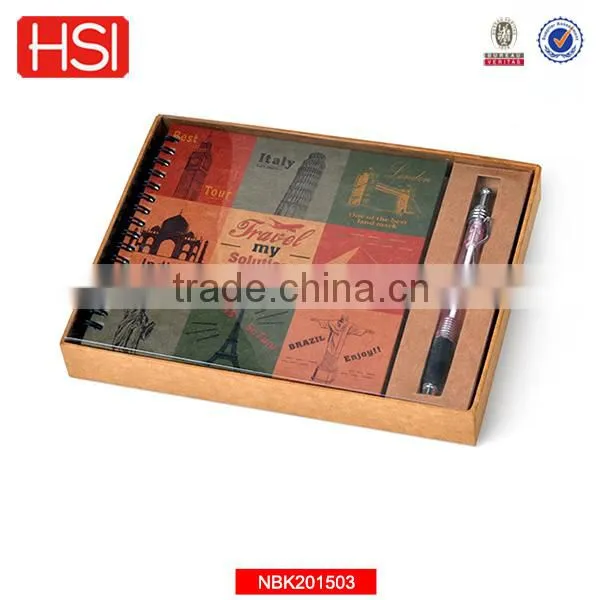 wholesale printed cardboard cover paper custom notebook