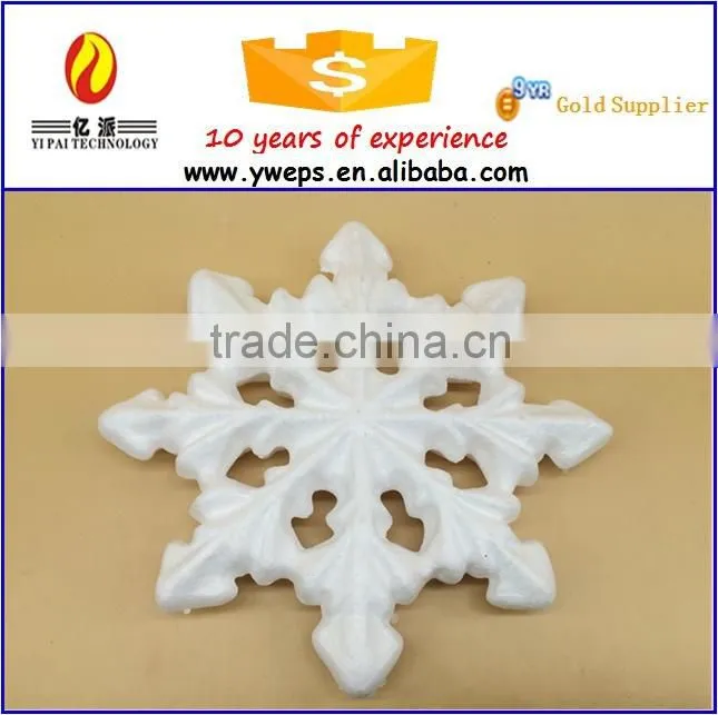 Artificial white polystyrene foam decoration snowflake