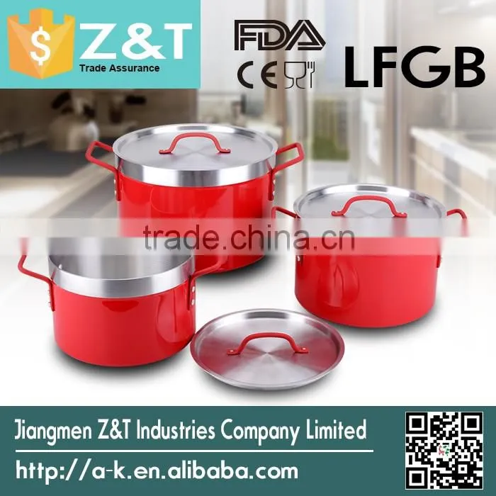Aluminum red coating cooking sets