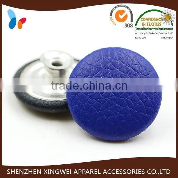 metal tack button leather covered jeans button for denim