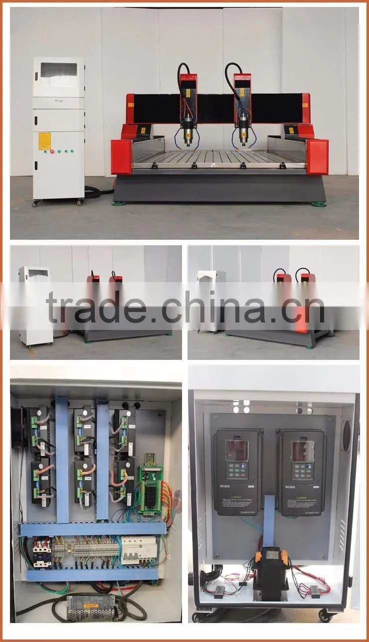 Double Spindle 5.5Kw Stone Router CNC Engraving Machine CNC Router Stone 1300*2500mm With NCStudio Control System ZK-1325
