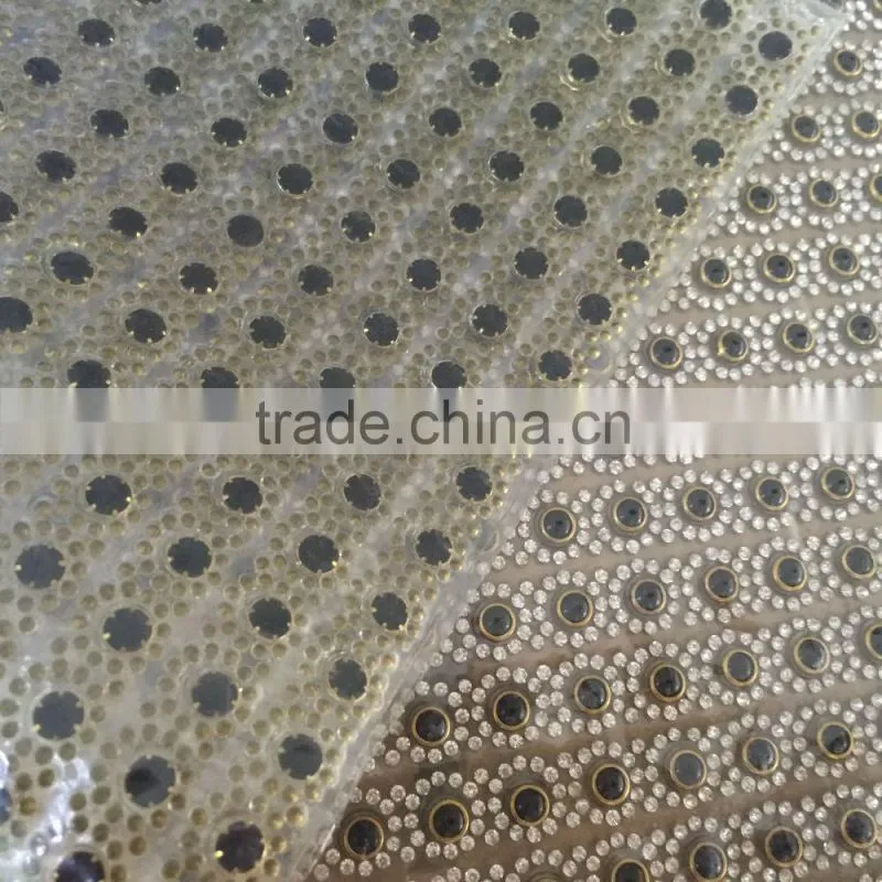 multi colors ceramic pearl with rhinestone decorated mesh triming with glue for bags