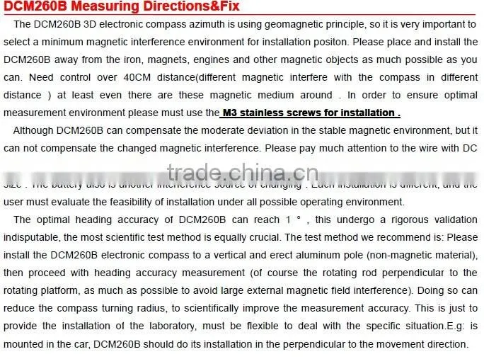 90 Degrees Tilt Compensated 3D Electronic Compass Sensor Heading Measuring