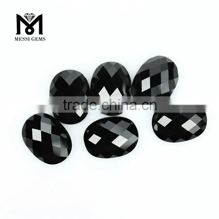 Oval Cabochon Synthetic Faceted Black Spinel Bead Gemstone Price