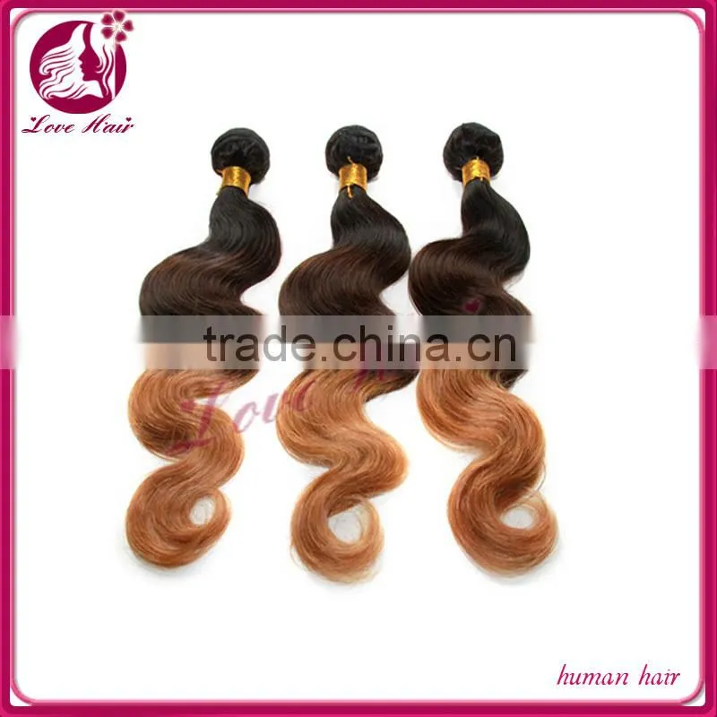 New fashion cheap ombre hair extension 3 tone color ombre hair