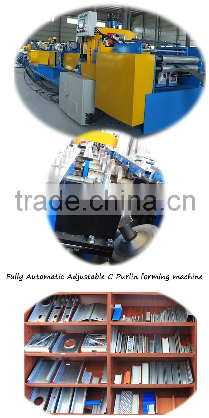 C purlin forming machine, c steel frame machine for sale
