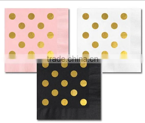 Custom Gold Foil Wedding Napkins, Foil Stamped Napkins Logos