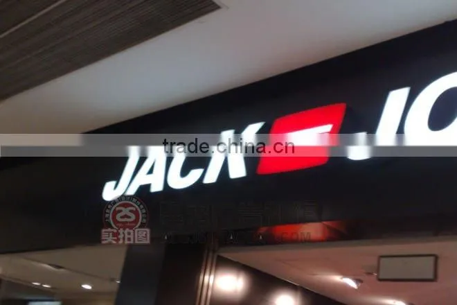 High Brightness Front Illuminated LED Acrylic Signage with Metal Side