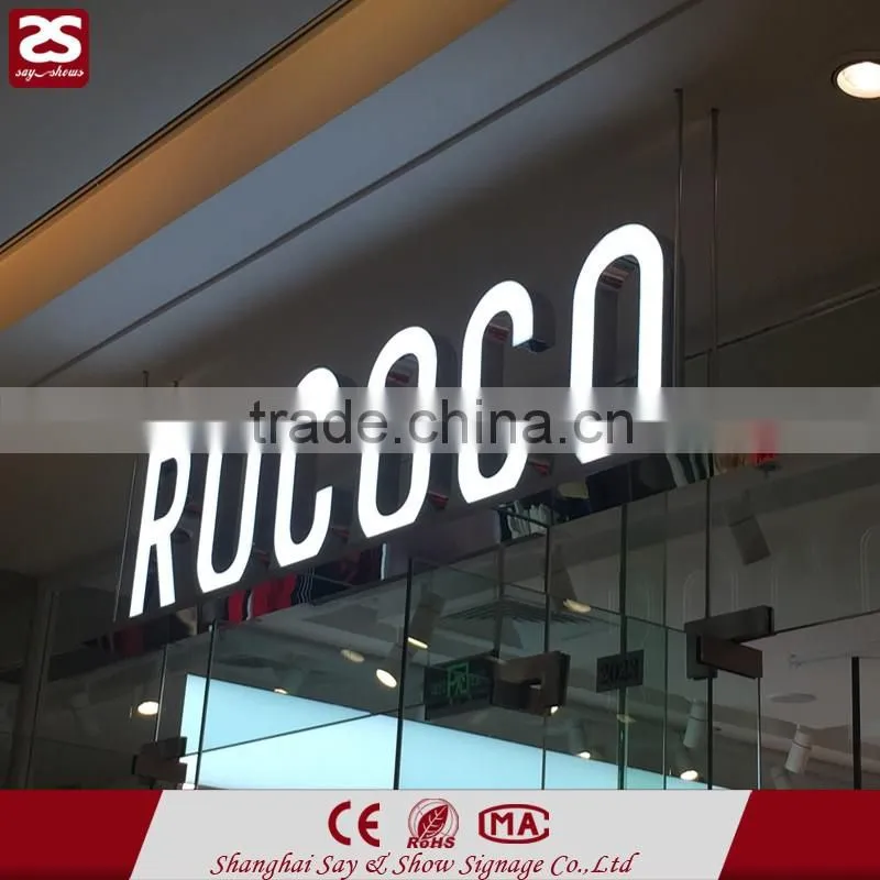 Outdoor advertising frontlit led letter sign embossing acrylic letter sign