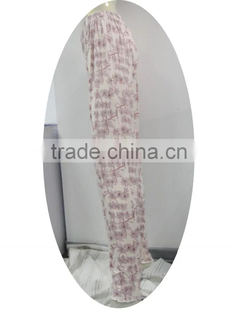 pink floral printed pajama trousers