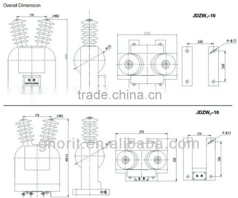JDZW-10 Voltage transformer 11kv outdoor voltage transformer