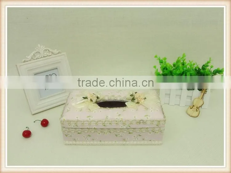 Flowers fabric design creative tissue boxes
