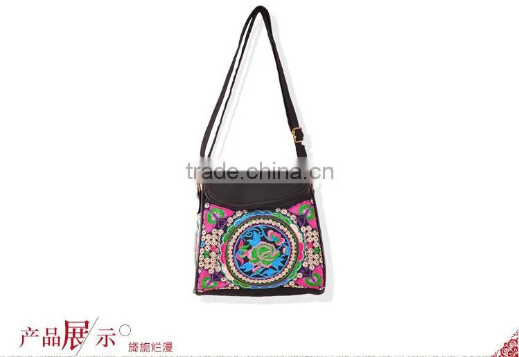 Supply embroidery canvas messenger bag shoulder bags for women