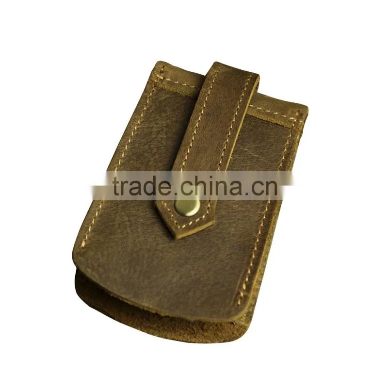 Boshiho Vintage Leather Dark Brown Car Key Case Cover