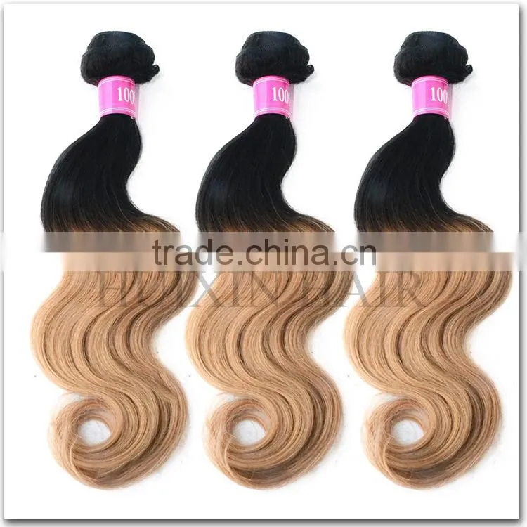 Black & Light Brown Two Tone Human Hair