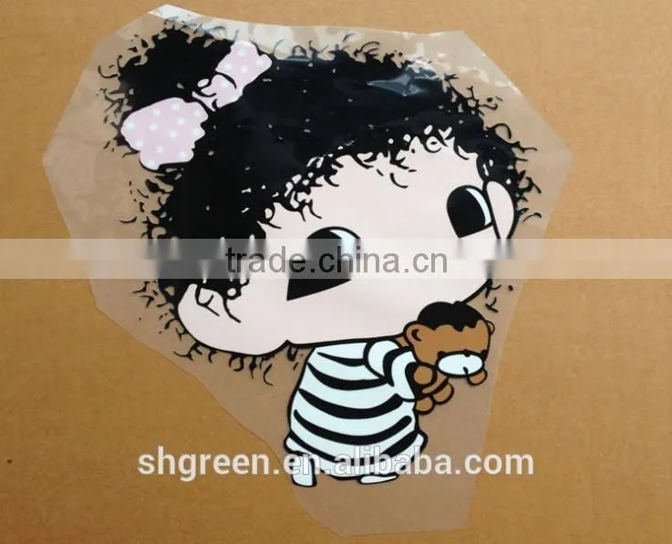 Cute girl heat transfer iron sticker for clothing