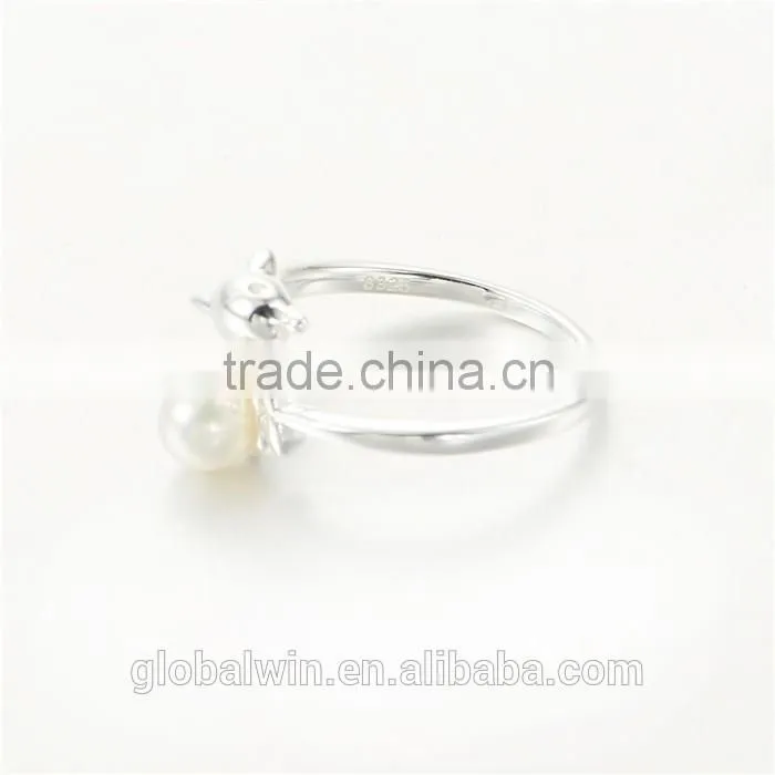 Engagement Gift Freshwater Pearl Solid Silver Rings For Sale