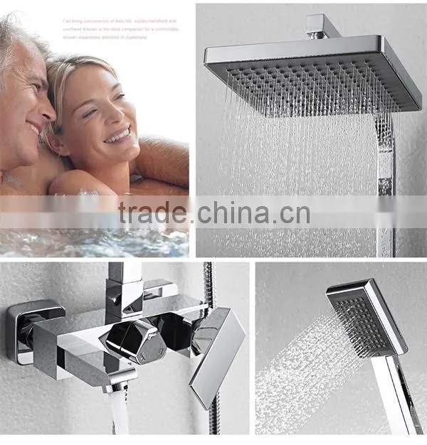 bath shower set wall mounted brass shower faucet, kaiping waterfall shower for washing adult & child