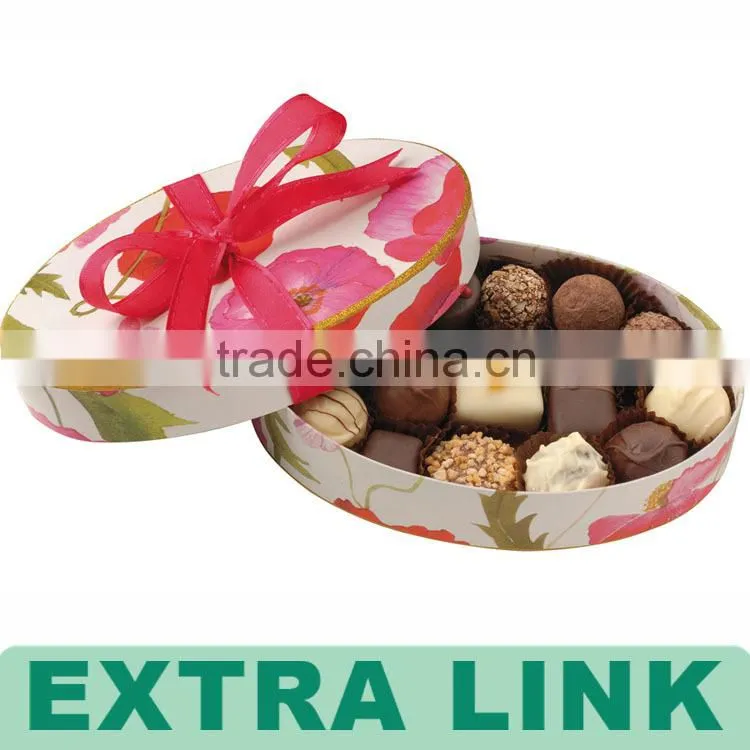 Guangzhou Experienced Creative Paper box with PVC blister tray round chocolate packaging