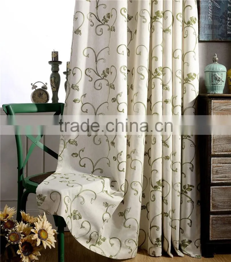 Wholesale Home Voile curtains and ready embroidery sheer fabric