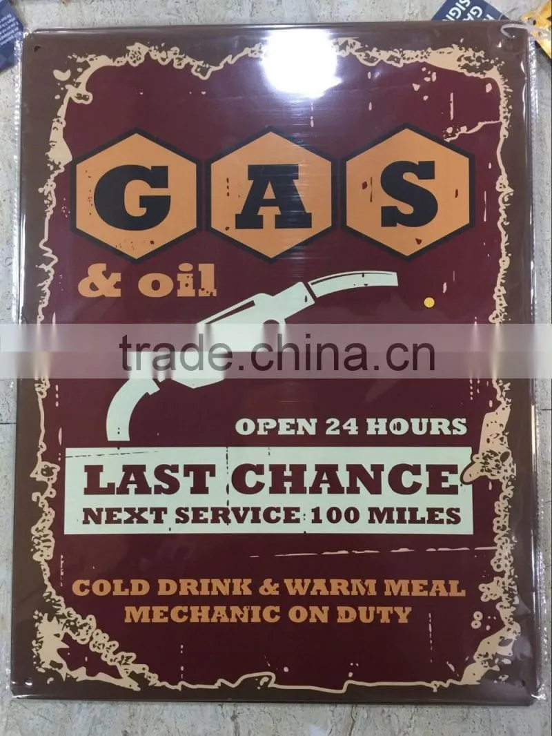 2016 Europe custom printing retro tin sign