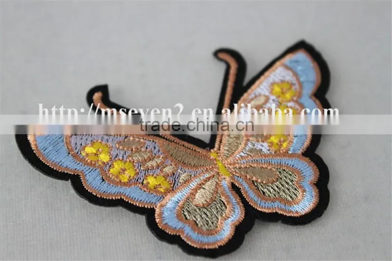 hot design colorful small butterfly valve appliques knitting patch accessories embroidery