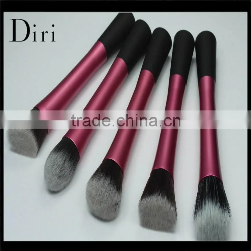 Flat top cosmetic long handle foundation makeup brush