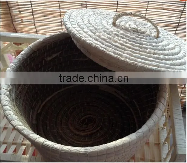 joya handmade natural corn husk table insulated food basket with lip