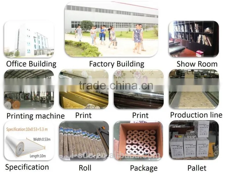 2016 Home decorative Cheap Embossing Vinyl PVC wallpaper building material