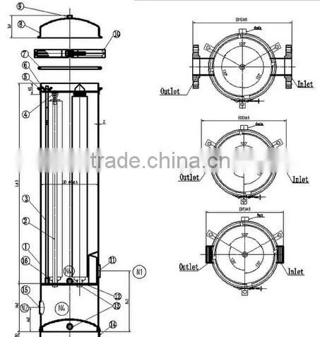 Stainless steel cartridge filter housing