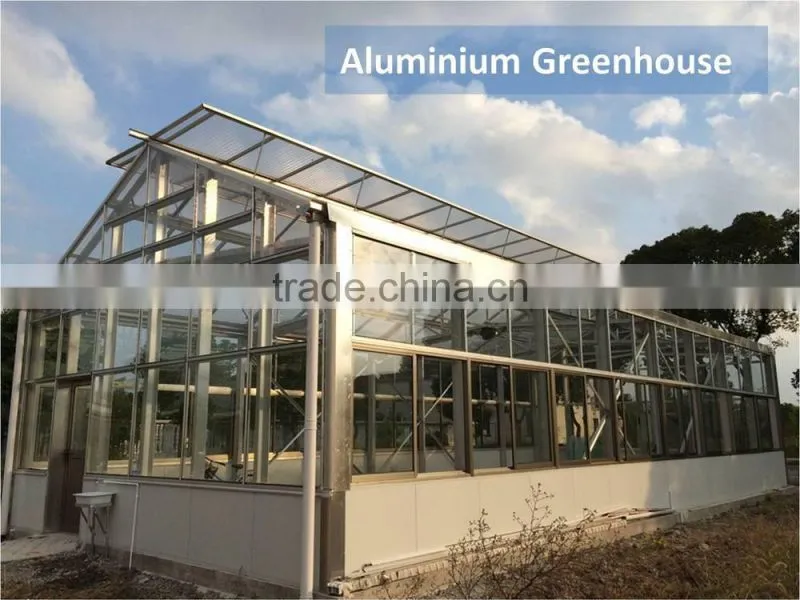 Aluminum frame Glass Greenhouse PC greenhouse with aluminum structure