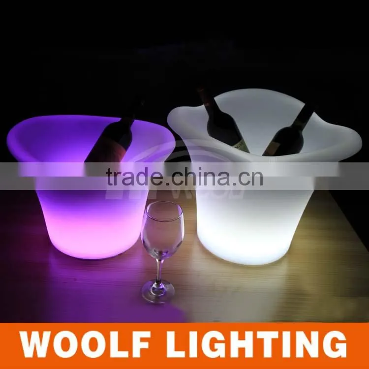 Modern Table Decor Small Color LED Lighted Ice Bucket